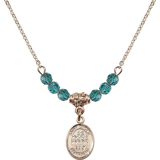 14kt Gold Filled Saint Cecilia / Choir Birthstone Necklace with Zircon Beads - 9180