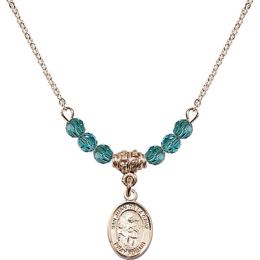 14kt Gold Filled San Juan de la Cruz Birthstone Necklace with Zircon Beads - 9232