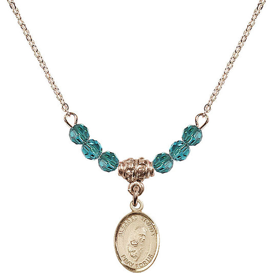 14kt Gold Filled Blessed Trinity Birthstone Necklace with Zircon Beads - 9249
