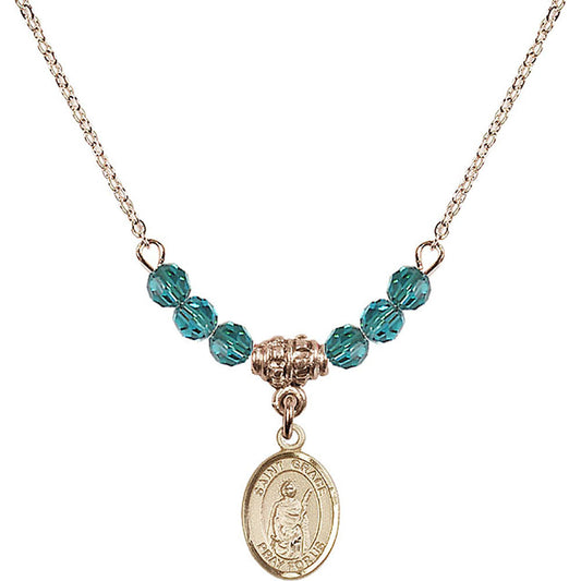 14kt Gold Filled Saint Grace Birthstone Necklace with Zircon Beads - 9255