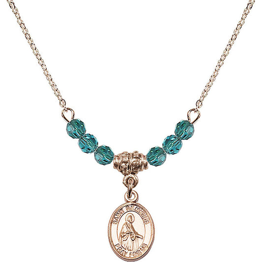 14kt Gold Filled Saint Remigius of Reims Birthstone Necklace with Zircon Beads - 9274