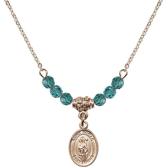 14kt Gold Filled Saint Ronan Birthstone Necklace with Zircon Beads - 9315