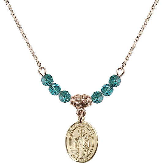 14kt Gold Filled Saint Wolfgang Birthstone Necklace with Zircon Beads - 9323