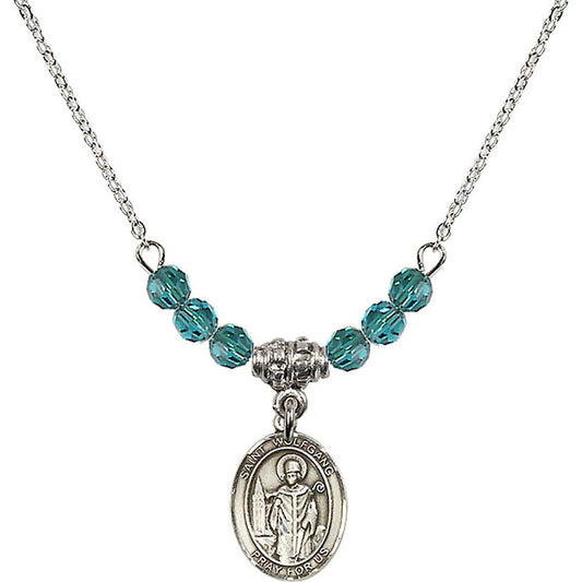 Sterling Silver Saint Wolfgang Birthstone Necklace with Zircon Beads - 9323