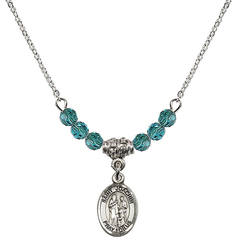 Sterling Silver Saint Joachim Birthstone Necklace with Zircon Beads - 9348