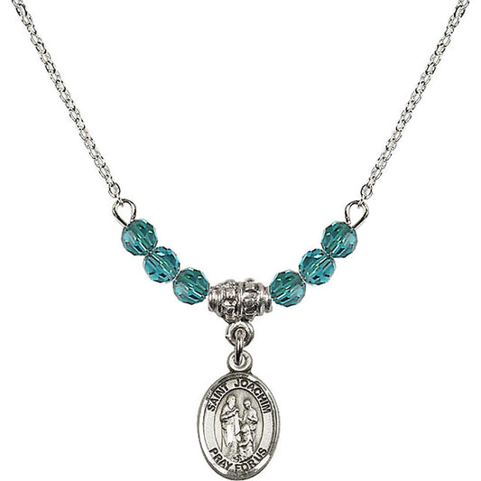 Sterling Silver Saint Joachim Birthstone Necklace with Zircon Beads - 9348