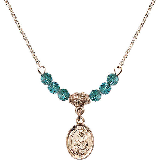 14kt Gold Filled Saint Paula Birthstone Necklace with Zircon Beads - 9359