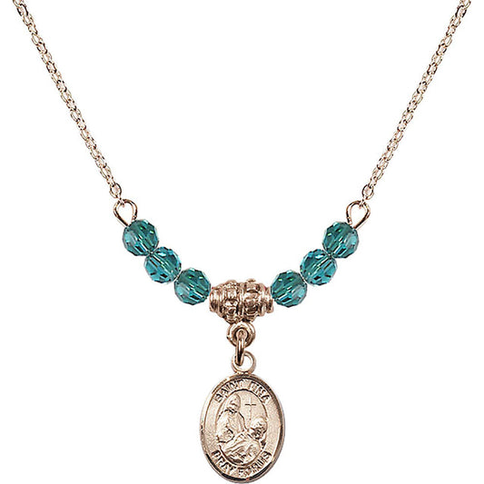 14kt Gold Filled Saint Fina Birthstone Necklace with Zircon Beads - 9364