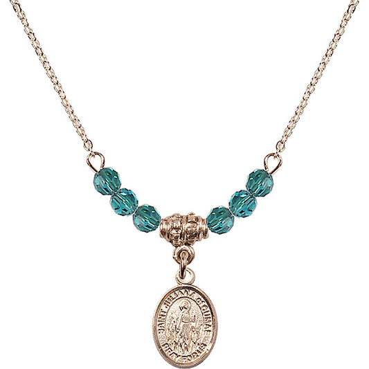 14kt Gold Filled Saint Juliana of Cumae Birthstone Necklace with Zircon Beads - 9372