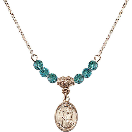 14kt Gold Filled Saint Regis Birthstone Necklace with Zircon Beads - 9380