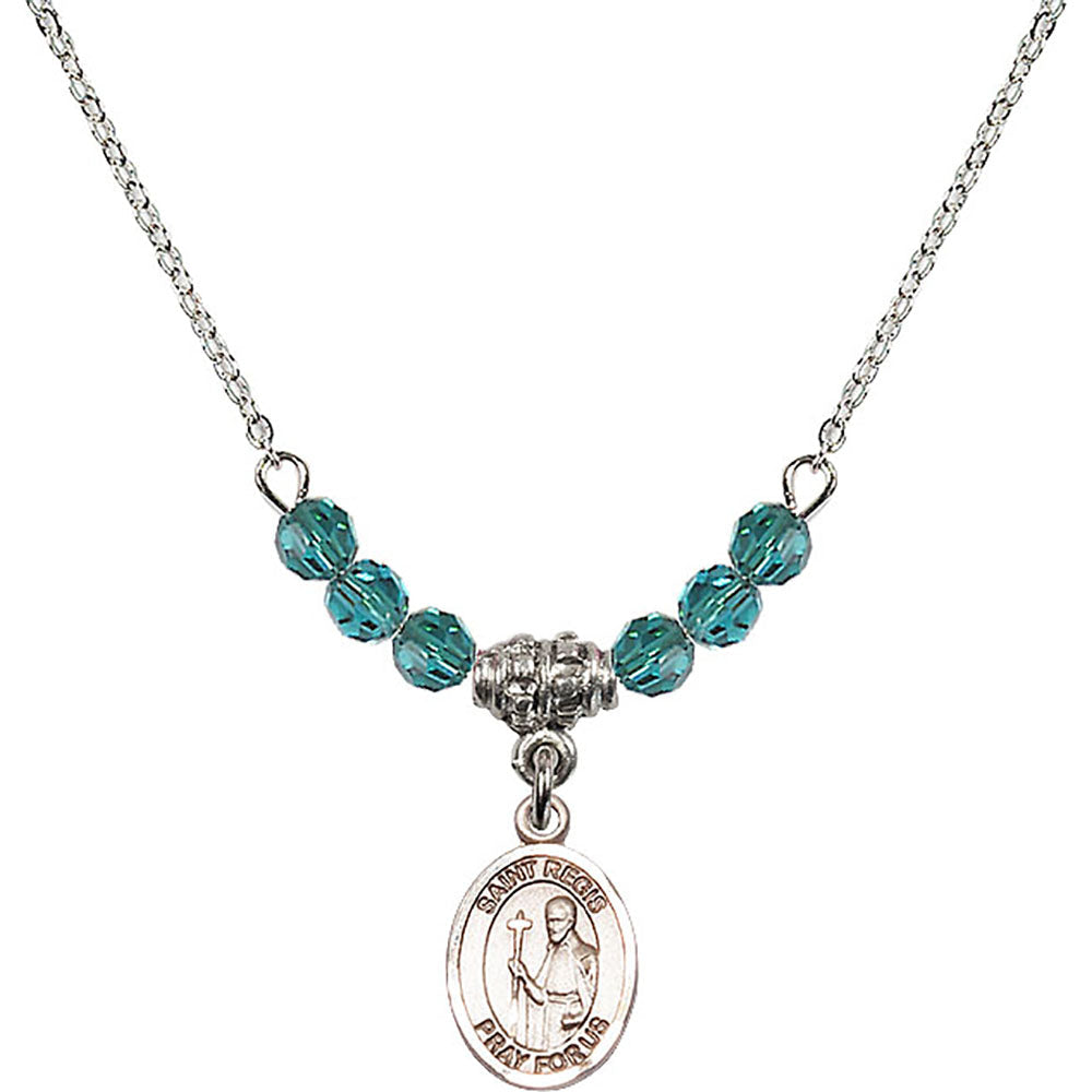 Sterling Silver Saint Regis Birthstone Necklace with Zircon Beads - 9380