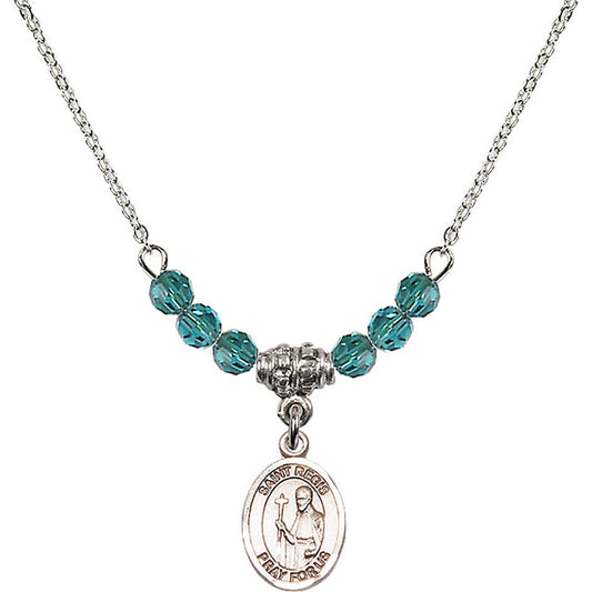 Sterling Silver Saint Regis Birthstone Necklace with Zircon Beads - 9380
