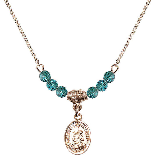 14kt Gold Filled Blessed Herman the Cripple Birthstone Necklace with Zircon Beads - 9403