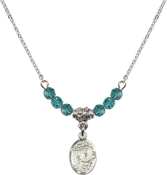 Sterling Silver Miraculous Birthstone Necklace with Zircon Beads - 9682