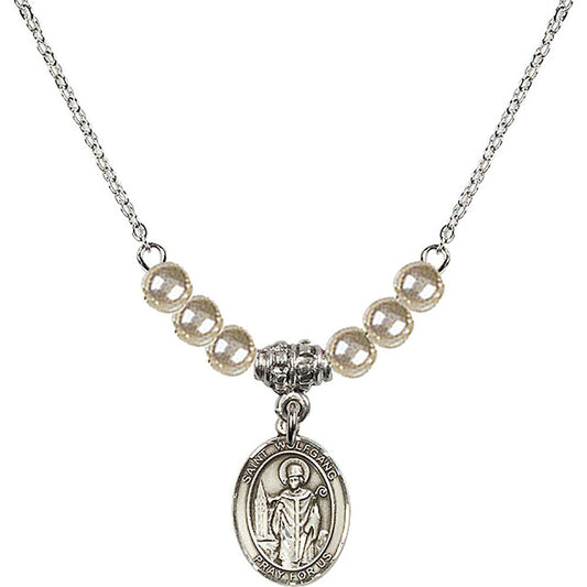 Sterling Silver Saint Wolfgang Birthstone Necklace with Faux-Pearl Beads - 9323