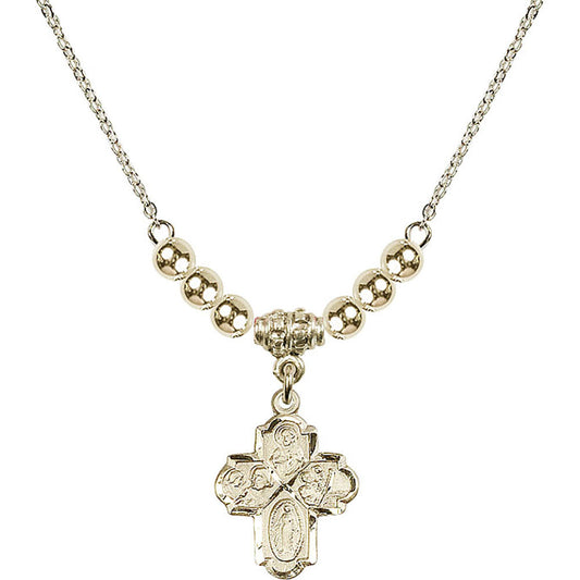 14kt Gold Filled 4-Way Birthstone Necklace with Gold Filled Beads - 0047