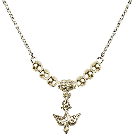 14kt Gold Filled Holy Spirit Birthstone Necklace with Gold Filled Beads - 0208