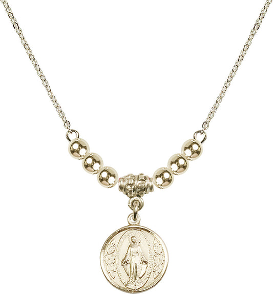 14kt Gold Filled Miraculous Birthstone Necklace with Gold Filled Beads - 0601