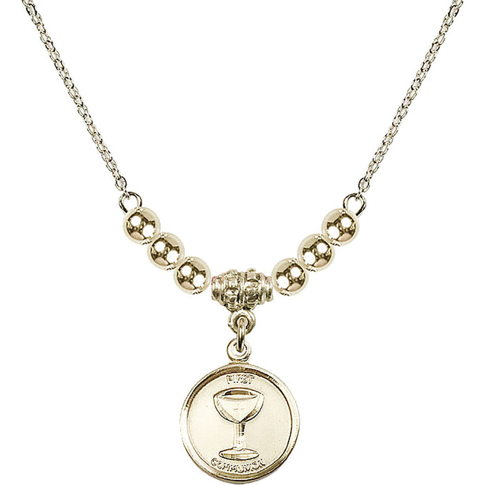 14kt Gold Filled Communion Birthstone Necklace with Gold Filled Beads - 0601