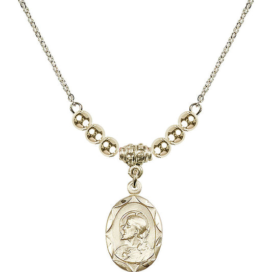 14kt Gold Filled Scapular Birthstone Necklace with Gold Filled Beads - 0612