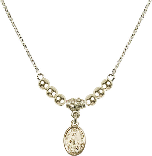 14kt Gold Filled Miraculous Birthstone Necklace with Gold Filled Beads - 0702