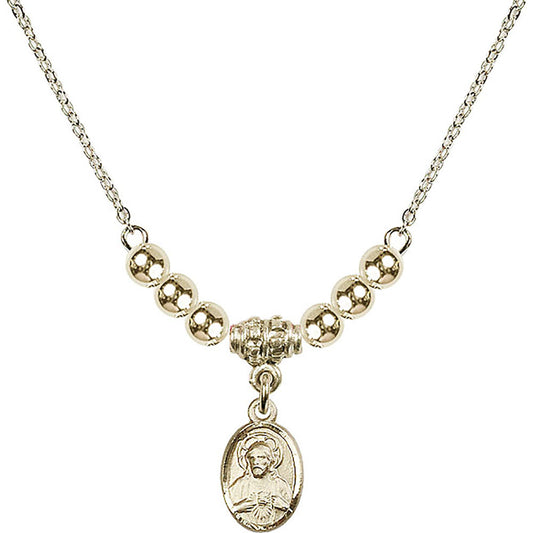 14kt Gold Filled Scapular Birthstone Necklace with Gold Filled Beads - 0702
