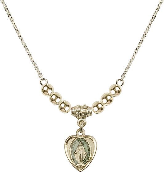 14kt Gold Filled Miraculous Birthstone Necklace with Gold Filled Beads - 0706