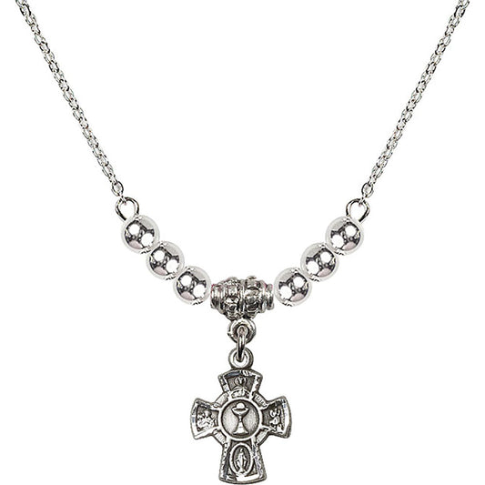 Sterling Silver 5-Way / Chalice Birthstone Necklace with Sterling Silver Beads - 0845