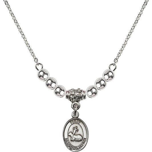 Sterling Silver First Reconciliation Birthstone Necklace with Sterling Silver Beads - 0968