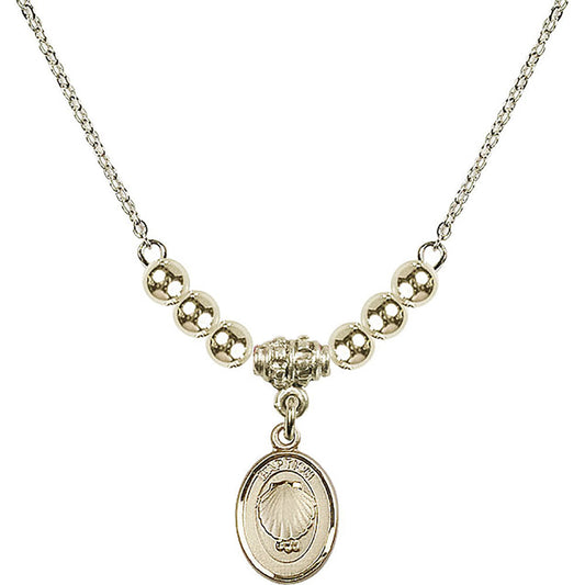 14kt Gold Filled Baptism Birthstone Necklace with Gold Filled Beads - 0974