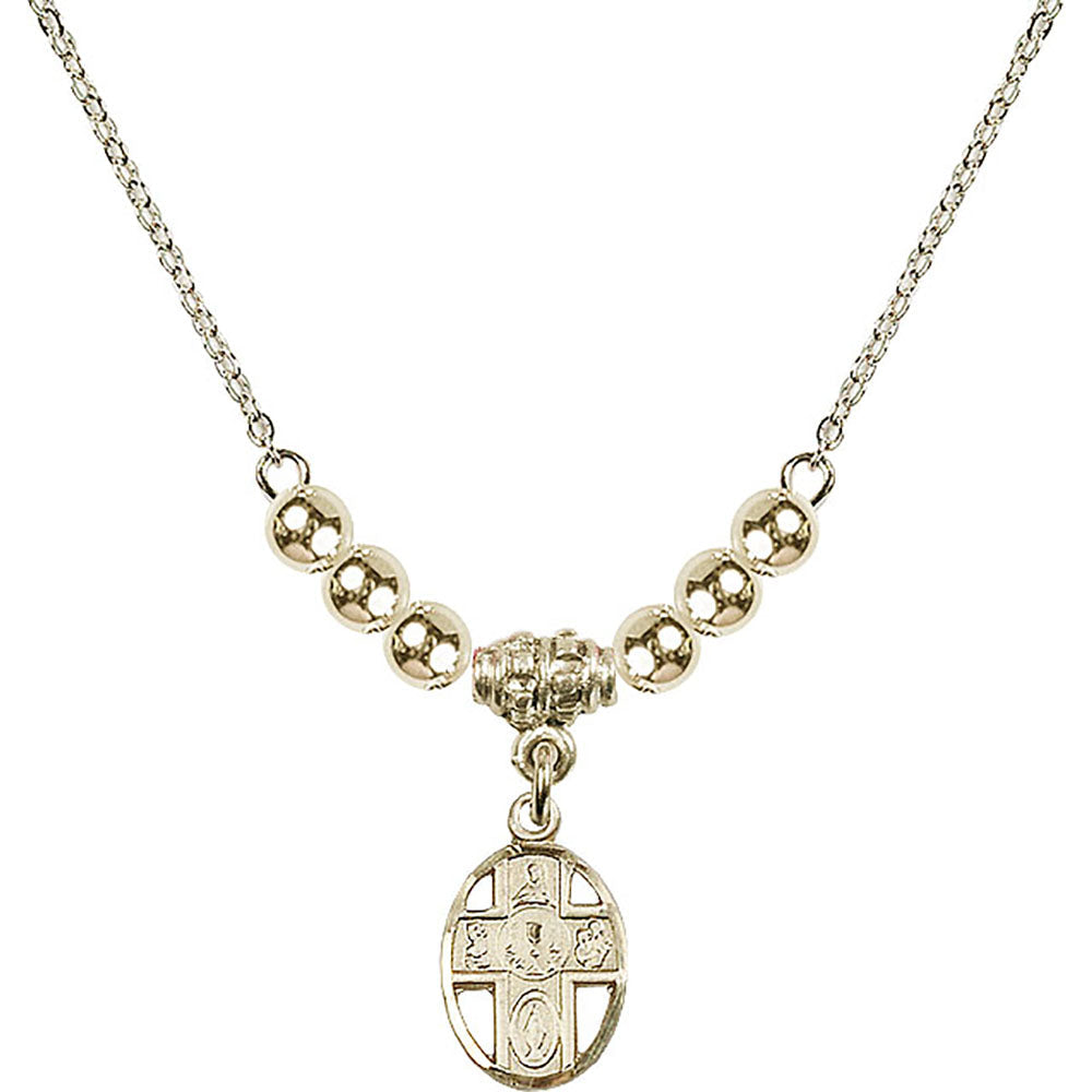 14kt Gold Filled 5-Way / Chalice Birthstone Necklace with Gold Filled Beads - 0979