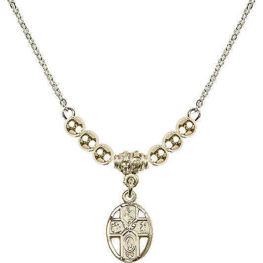 14kt Gold Filled 5-Way Birthstone Necklace with Gold Filled Beads - 0980