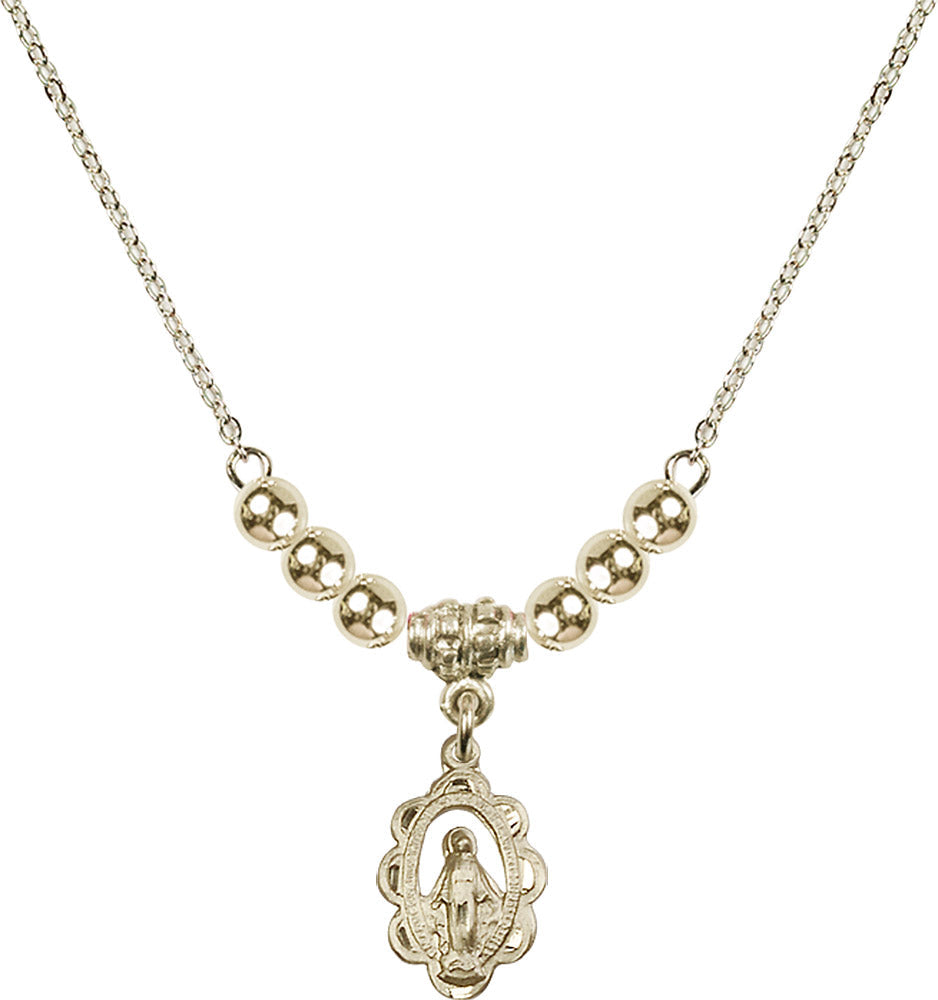 14kt Gold Filled Miraculous Birthstone Necklace with Gold Filled Beads - 1610