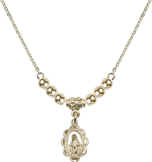 14kt Gold Filled Miraculous Birthstone Necklace with Gold Filled Beads - 1610