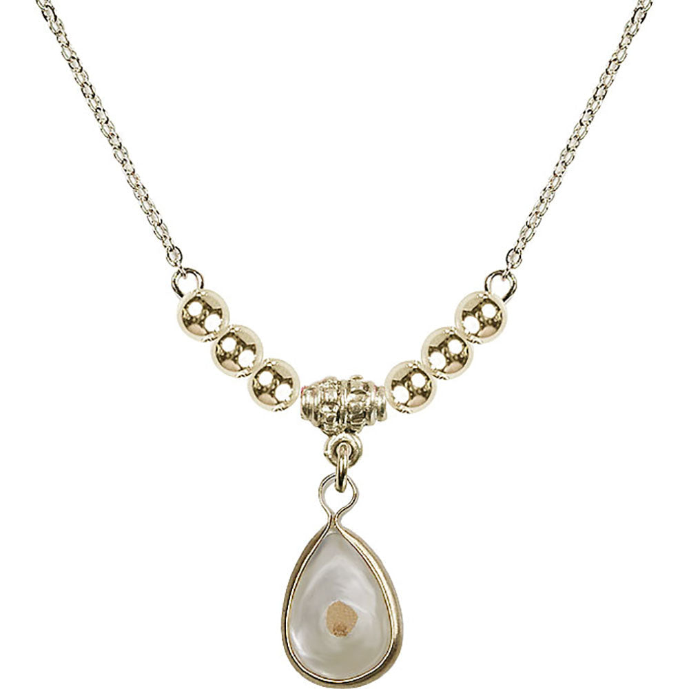 14kt Gold Filled Mustard Seed Birthstone Necklace with Gold Filled Beads - 1700