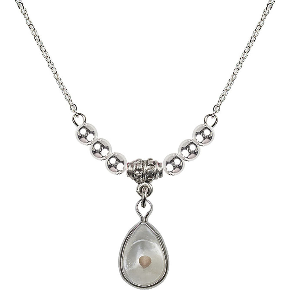 Sterling Silver Mustard Seed Birthstone Necklace with Sterling Silver Beads - 1700