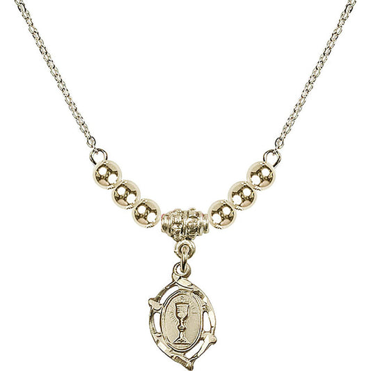 14kt Gold Filled Communion Birthstone Necklace with Gold Filled Beads - 3019