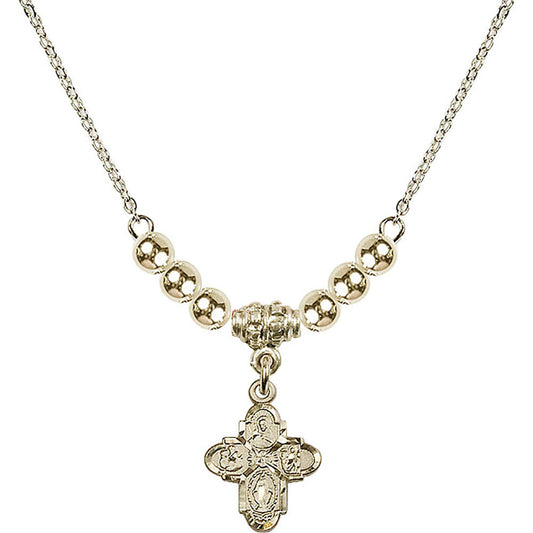14kt Gold Filled 4-Way Birthstone Necklace with Gold Filled Beads - 3143