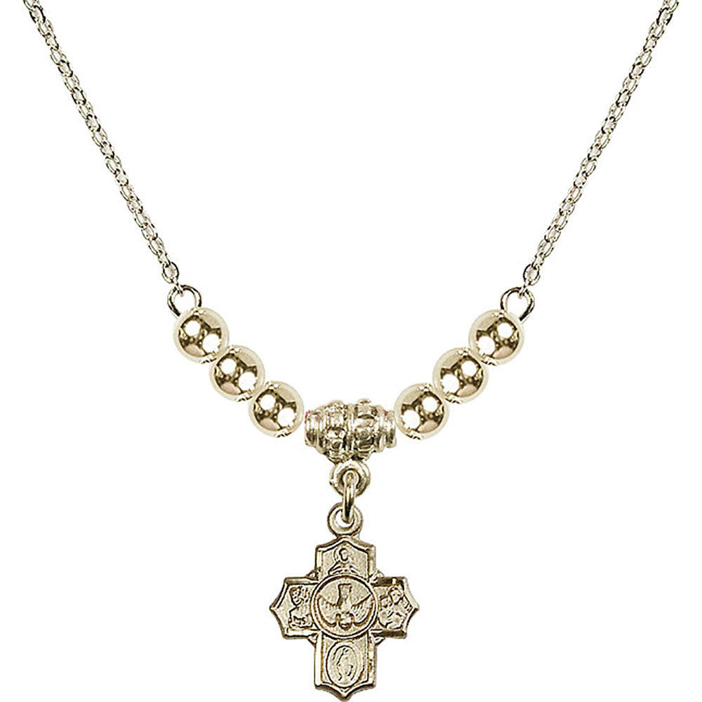 14kt Gold Filled 5-Way Birthstone Necklace with Gold Filled Beads - 3190