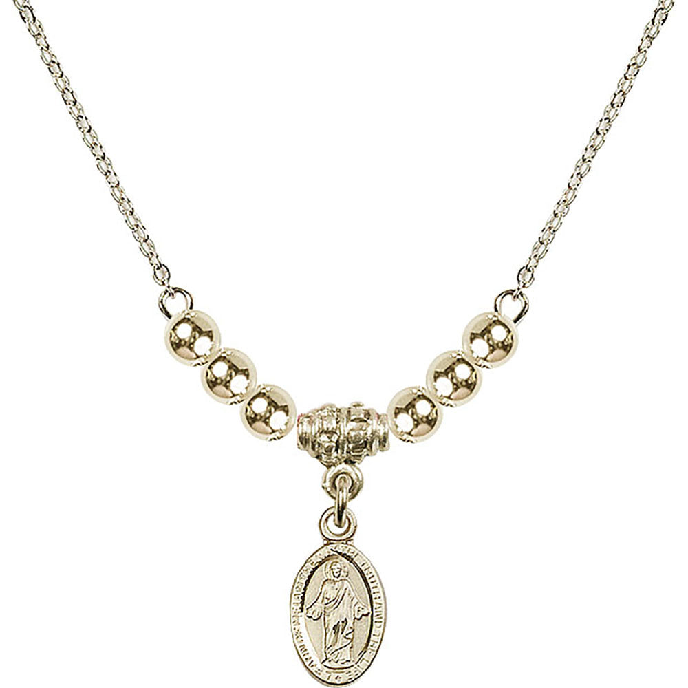 14kt Gold Filled Scapular Birthstone Necklace with Gold Filled Beads - 4121