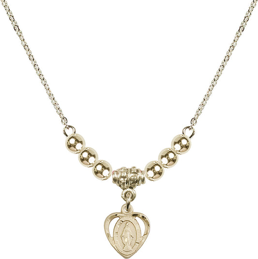 14kt Gold Filled Miraculous Birthstone Necklace with Gold Filled Beads - 5401