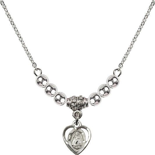 Sterling Silver Infant Birthstone Necklace with Sterling Silver Beads - 5413