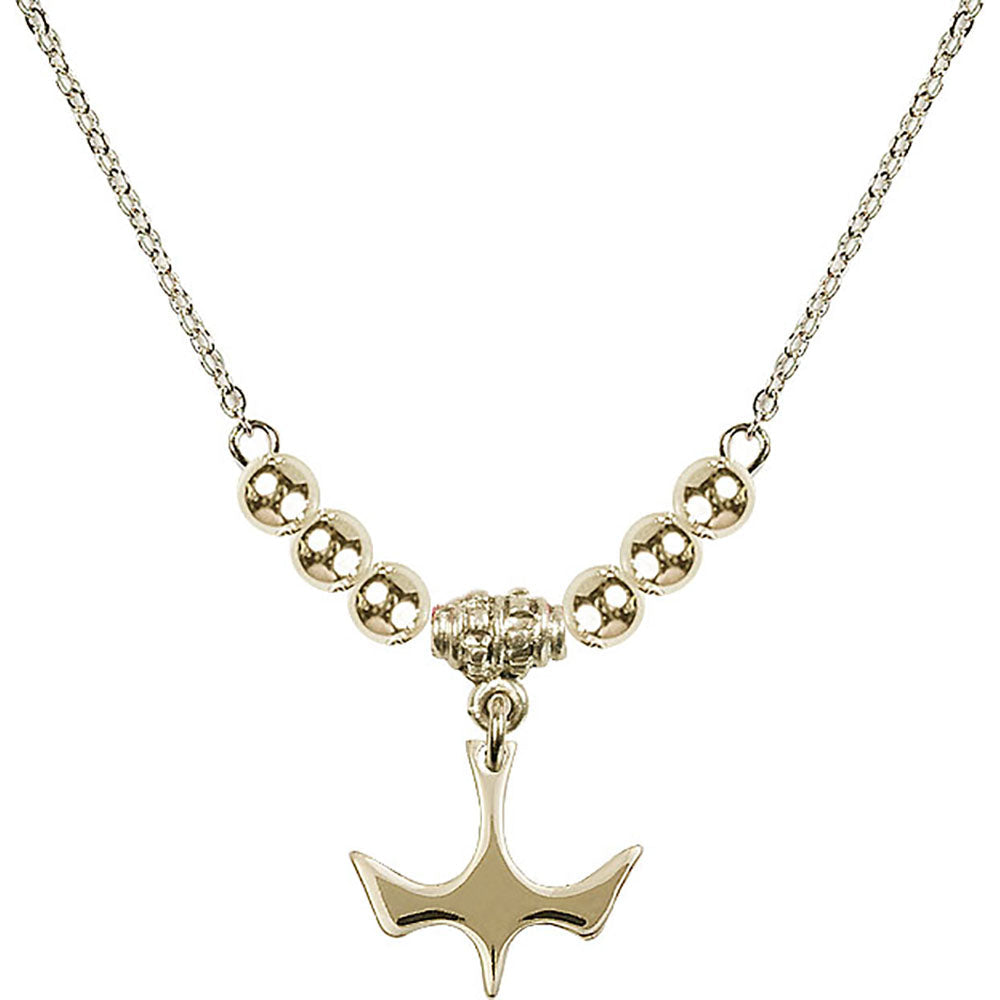 14kt Gold Filled Holy Spirit Birthstone Necklace with Gold Filled Beads - 5431