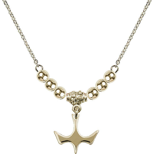 14kt Gold Filled Holy Spirit Birthstone Necklace with Gold Filled Beads - 5431