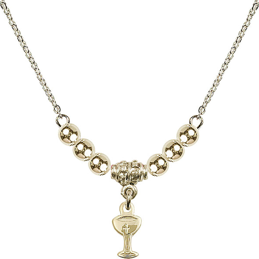 14kt Gold Filled Chalice Birthstone Necklace with Gold Filled Beads - 5614