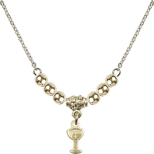 14kt Gold Filled Chalice Birthstone Necklace with Gold Filled Beads - 5614