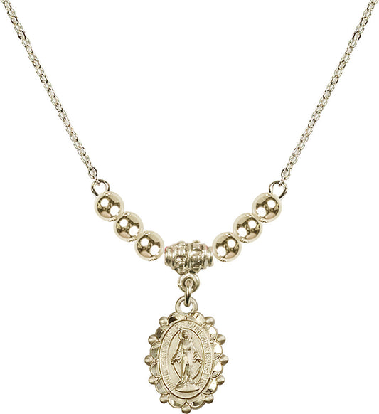 14kt Gold Filled Miraculous Birthstone Necklace with Gold Filled Beads - 6040