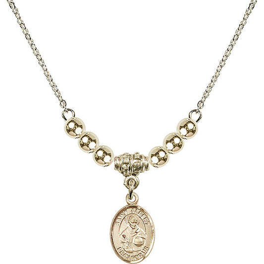 14kt Gold Filled Saint Albert the Great Birthstone Necklace with Gold Filled Beads - 9001