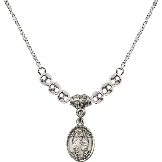 Sterling Silver Saint Albert the Great Birthstone Necklace with Sterling Silver Beads - 9001
