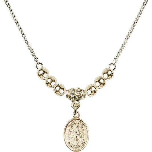 14kt Gold Filled Saint Ann Birthstone Necklace with Gold Filled Beads - 9002